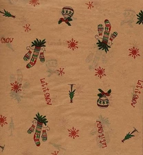 LET IT SNOW Primitive Stockings / Bulbs Christmas Tissue Paper #415 ~ 10 Sheets