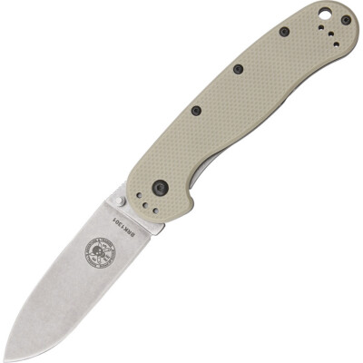 ESEE Avispa Einhandmesser BRK1301 mit Edelstahlklinge und Desert Tan GRN-Griff