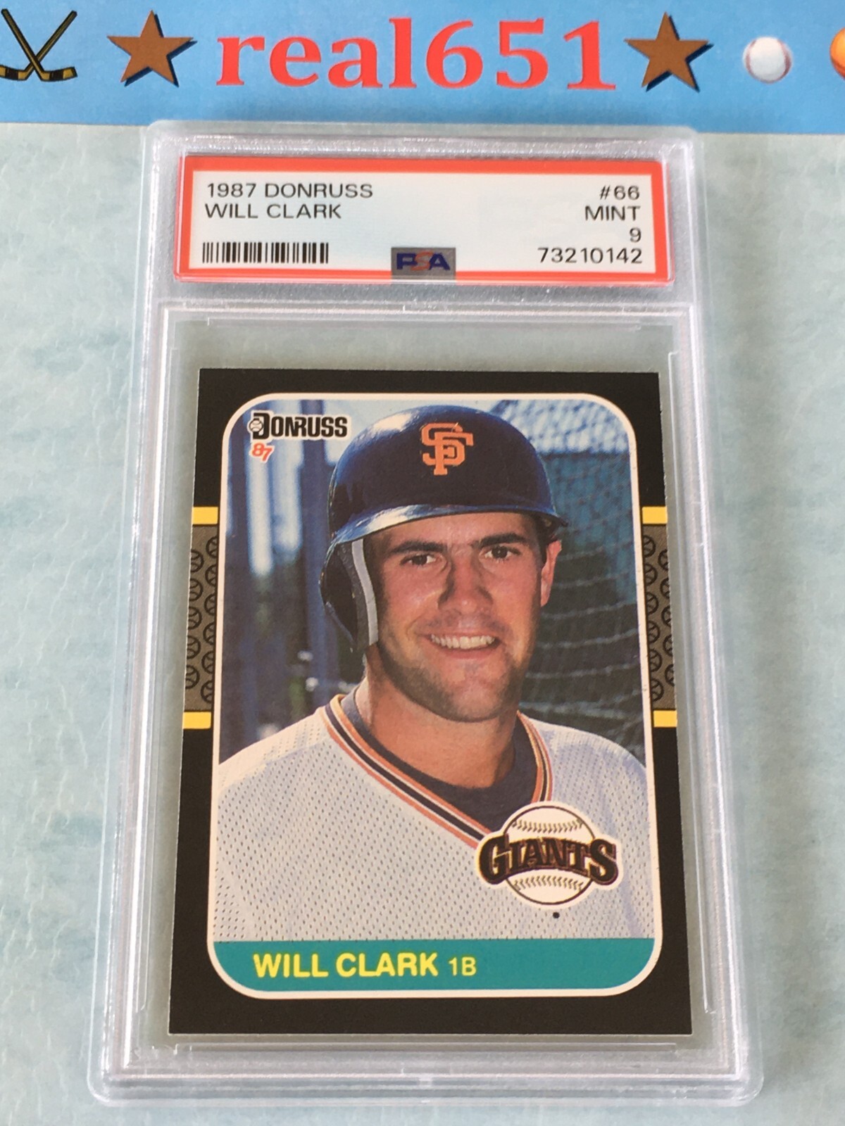 1987 Donruss #66 WILL CLARK Rookie | PSA 9 Mint | Giants RC San Francisco