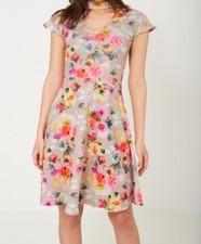 Women's Plus Size Choker Neck Skater Dress - Size (UK 20 & 22)