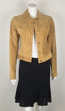 Iceberg Gilman Women’s Suede Leather Jacket Small Solid Caramel