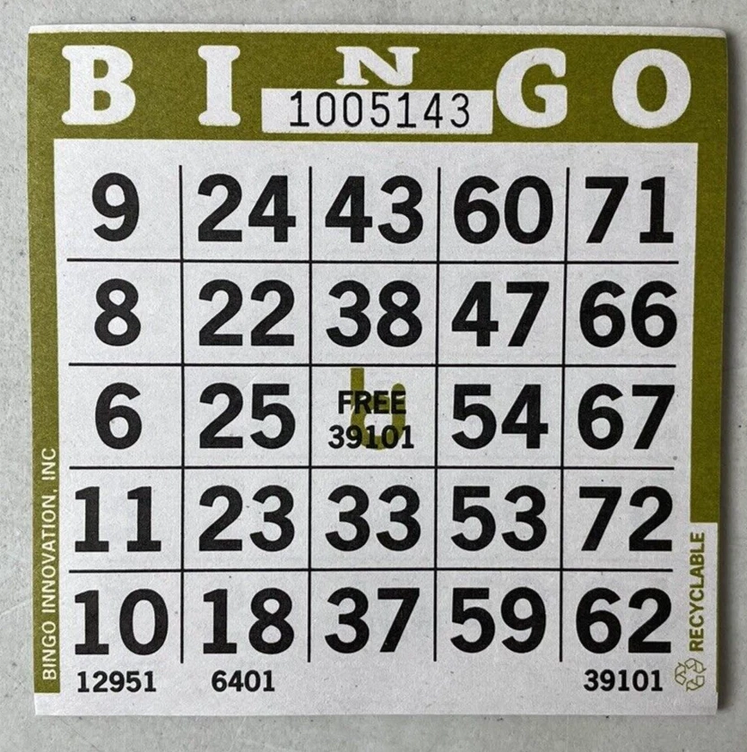 300 cartões de jogo de bingo PAPEL quadrados 1 em folhas únicas 6 cores sortidas 50 cada - Imagem 3 de 4