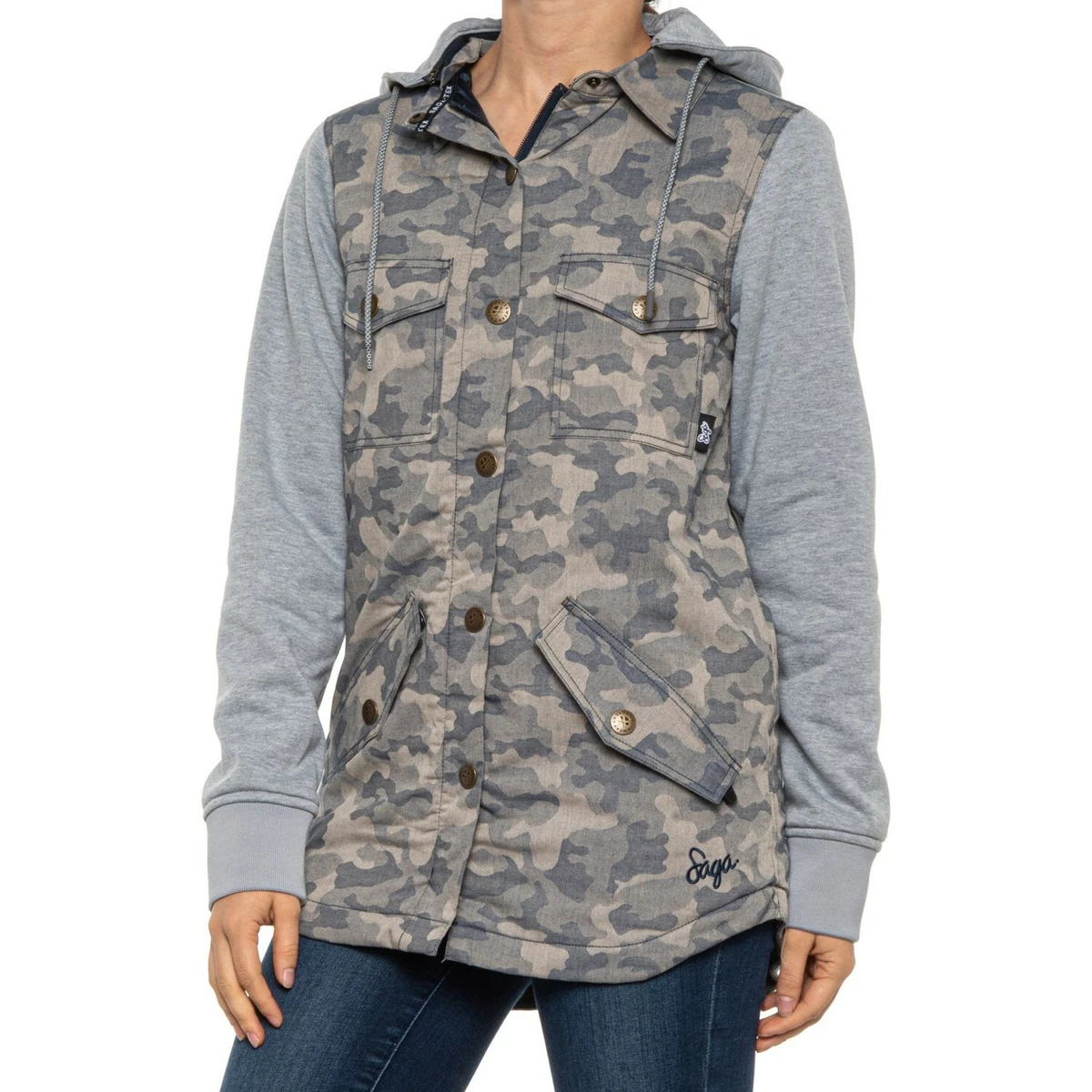 Grey camouflage hotsell jacket womens