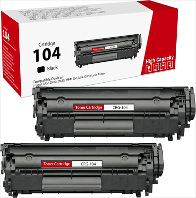 2PK Toner Compatible for Canon 104 ImageClass MF4150 MF4350d MF4370dn D420 D480