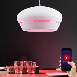 RGB LED péndulo lámpara de techo de cocina control remoto dimmer punzonados colgando lámpara