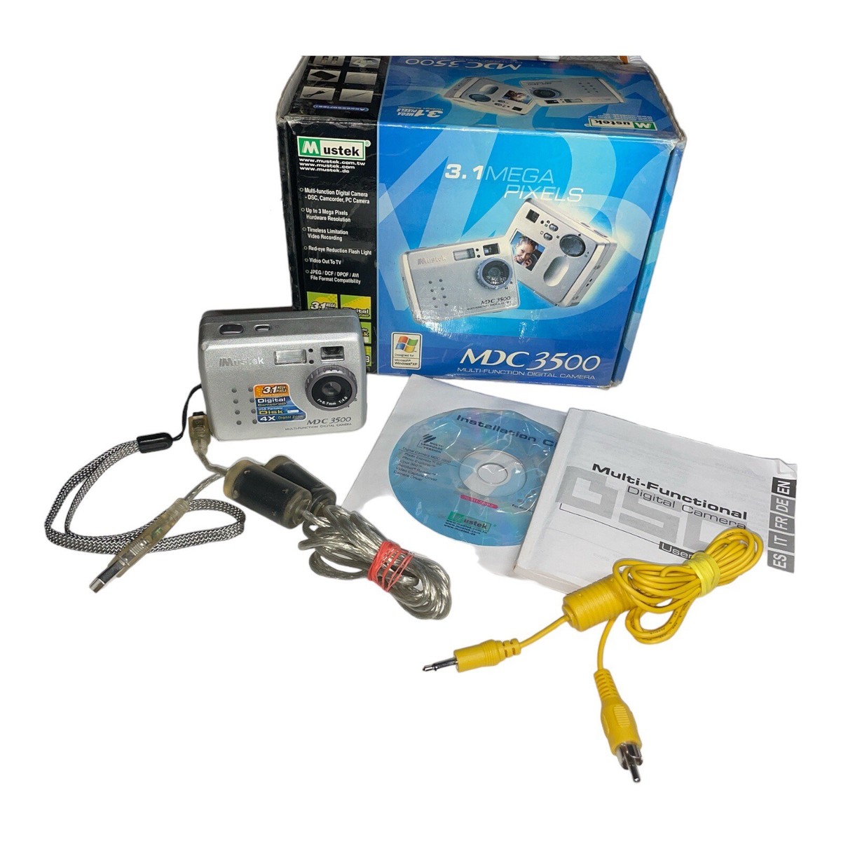 🔥 Vintage Mustek MDC 3500 4x Zoom 3.1MP Digital Camera FOR PARTS