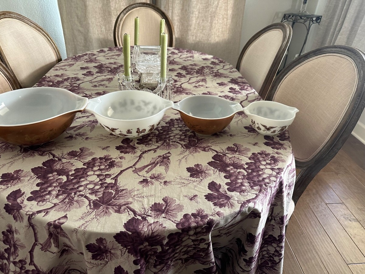 Pyrex Vintage S/4 Cinderella Early American Mixing Nesting Bowls