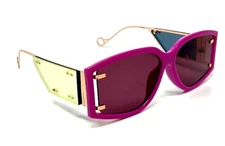 WOMENS SLIM WIDE OVAL BUTTERFLY JACKIE O SUNGLASSES SIDE SHIELD RETRO FASHION