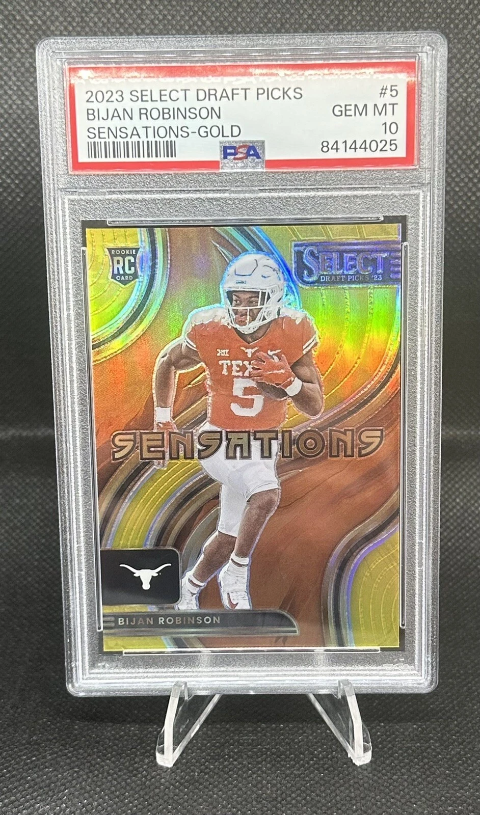 Bijan Robinson Panini Select Draft Picks Sensations #5 Gold