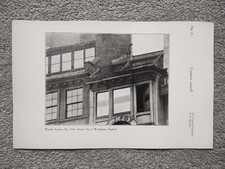 Wooden Cornice at 164a Strand, Westminster, London - Antique Print - 1907