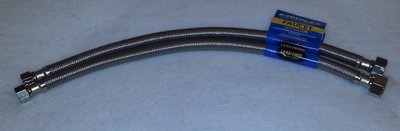 2 PACK Stainless Braided Faucet Sink Supply Line 3/8" Compression X 1/2" X 16" 