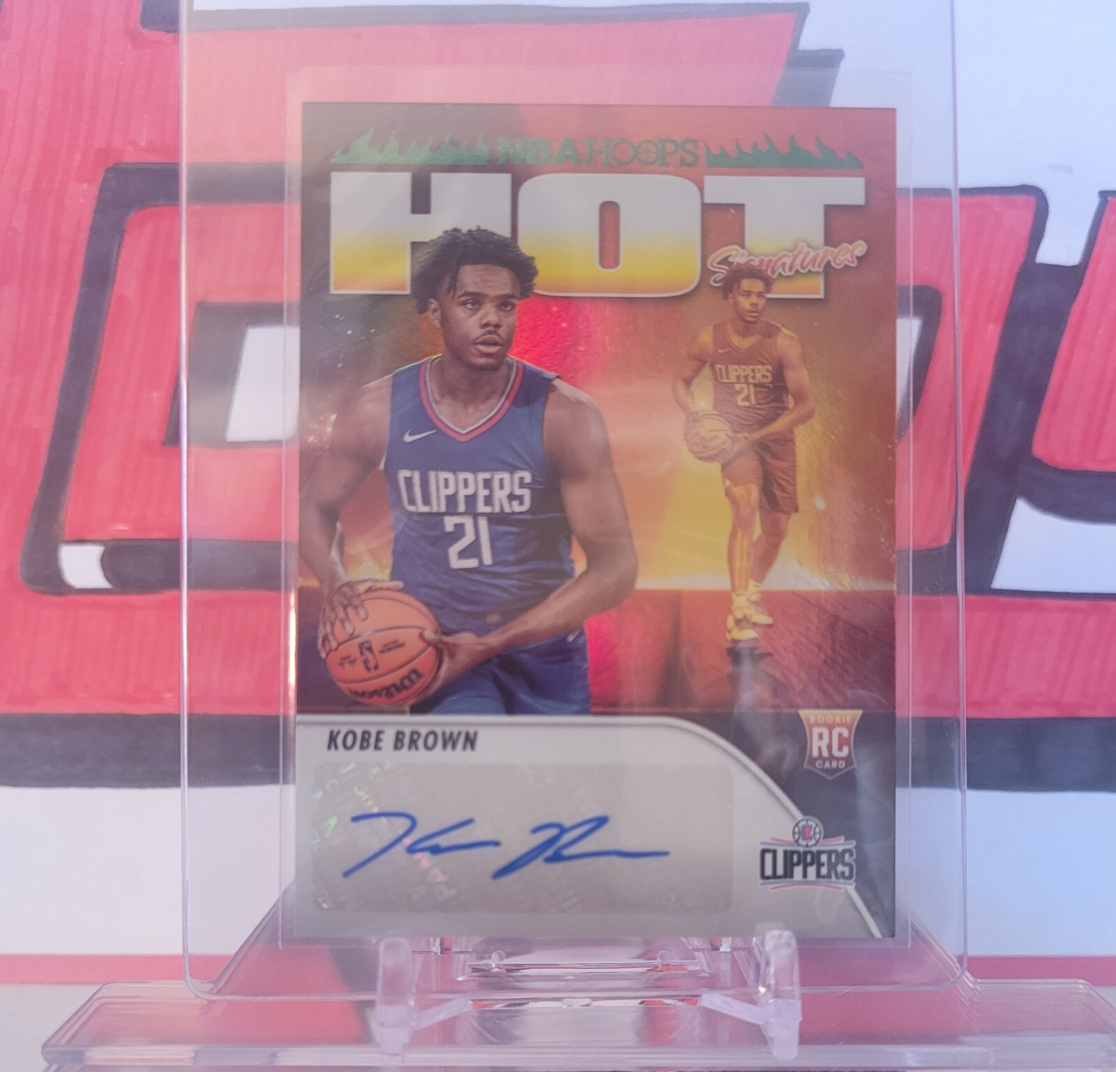 2023-24 Panini NBA Hoops Kobe Brown Hot Signatures Auto Rookie LA Clippers