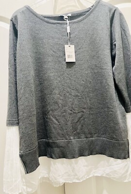 New Vila Milano Brand Women Top In Solid Heather/crinkle Eggshell In XL