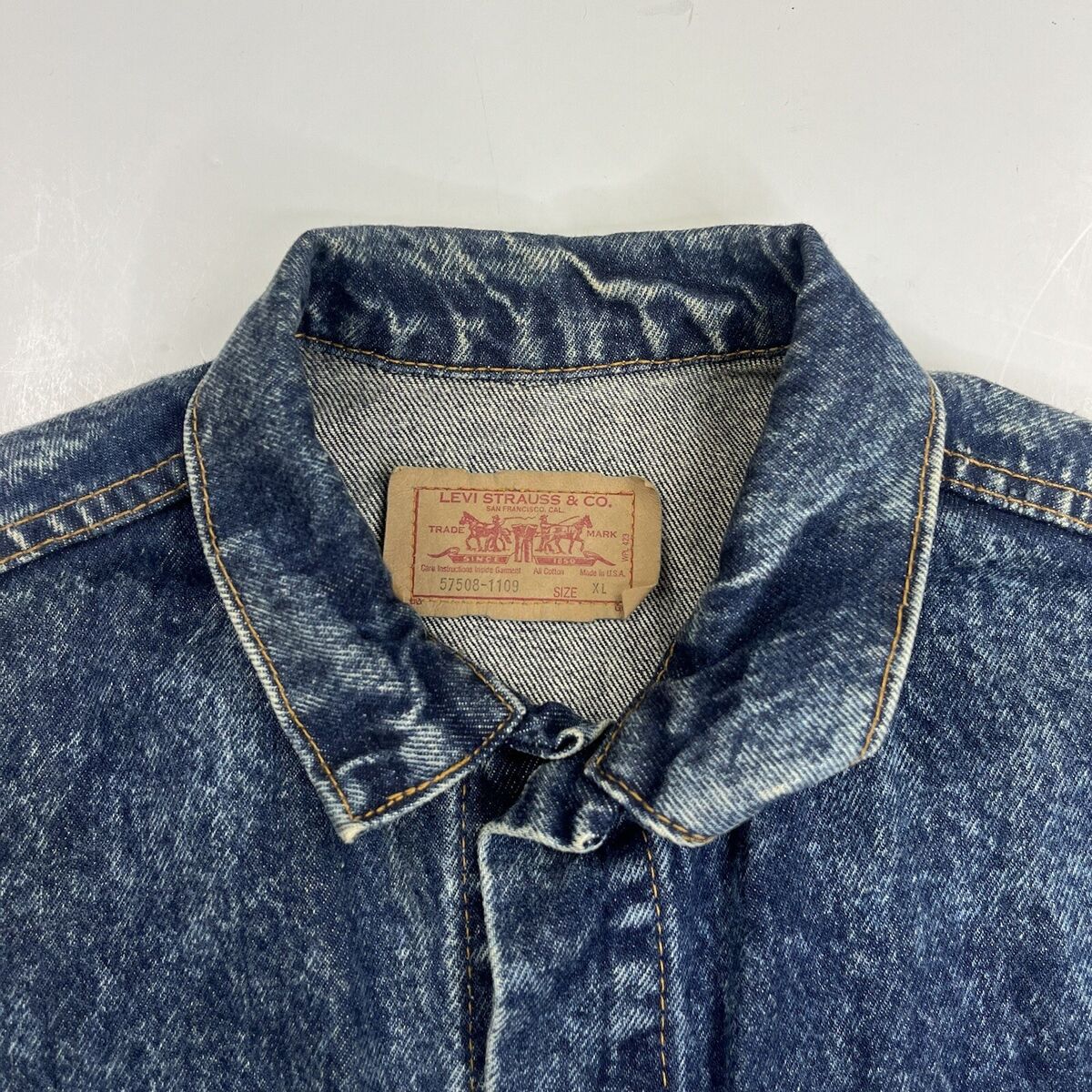 VTG 80s Levi's Type 3 Denim Jacket Stone Wash Size XL VTG 80s Levi's Type 3 Denim Jacket Stone Wash Size XL