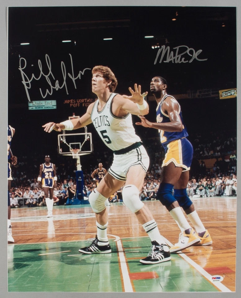 Magic Johnson & Bill Walton Signed Lakers Celtics 16x20 Photo PSA/DNA COA Auto'd - Image 2 of 4