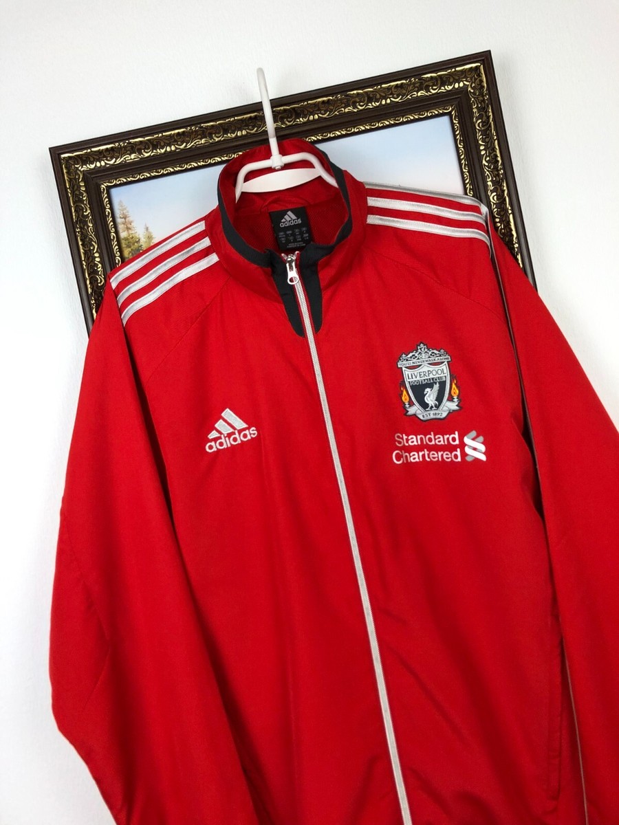 Vintage Adidas Liverpool Football Jacket Soccer Track Top Mens Red