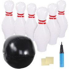 Inflatable Bowling Set for Kids Adults one Ball with Six Pin Outdoor Play