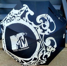 VINTAGE MTV MUSIC TELEVISION LARGE UMBRELLA - RARE MEMORABILIA