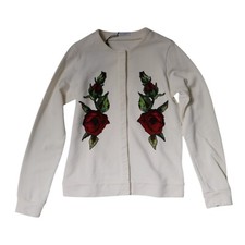 DOLCE & GABBANA Kids Sweater White Floral Cotton Cardigan s. Tag 10 years 500usd