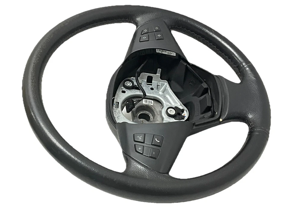 2009 BMW X5 Black Leather Steering Wheel 2406058 OEM - Image 3 of 4