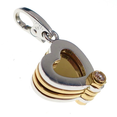 Cartier 18k 750 Heart / 4 Leaf Clover Pendant with Diamond White / Yellow Gold - Picture 2 of 5