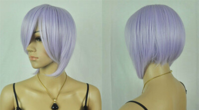 Hot Sell New Lavender Purple Short Straight Women Lady Hair Wig Wigs + Wig Cap