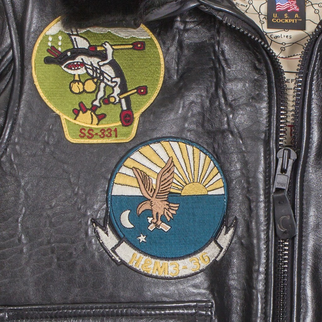 COCKPIT USA TOP GUN NAVY G-1 LEATHER JACKET BROWN MADE IN USA G1