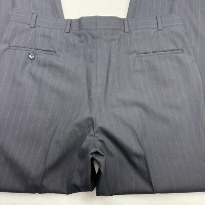 Burberry Mens Stratford Wool Pinstriped Pants Slacks