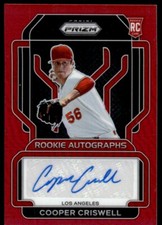 2022 PANINI PRIZM BASEBALL RED AUTO ROOKIE Cooper Criswell Auto 10/99 Los