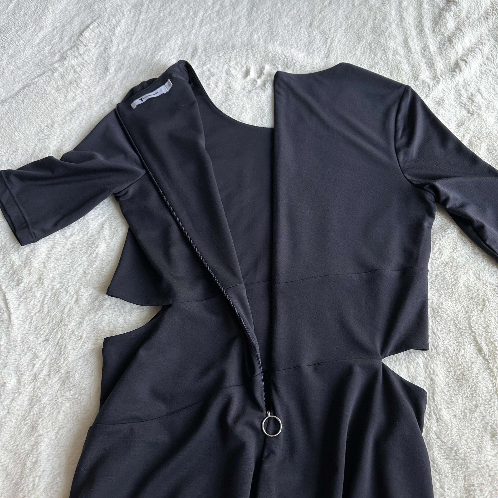 Abito Bodycon T by Alexander Wang Midnight Navy Lux Ponte Cut Out Midi L