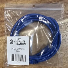 Tested 7ft RJ45 Category 6 Ethernet Patch Cable, Color Varies. 
