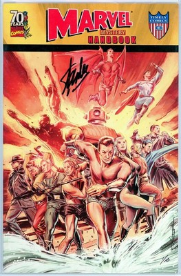 MARVEL MYSTERY HANDBUCH DYNAMIC FORCES SIGNIERT STAN LEE DF COA #1 ZEITGEMÄSSE COMICS