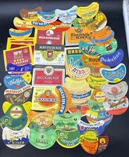 VINTAGE BEER BOTTLE PAPER LABELS MIX LOT 60 USSR RUSSIA EASTERN EUROPE