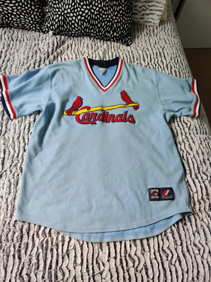 St. Louis Cardinals Jersey Blue Majestic Throwback Cooperstown 