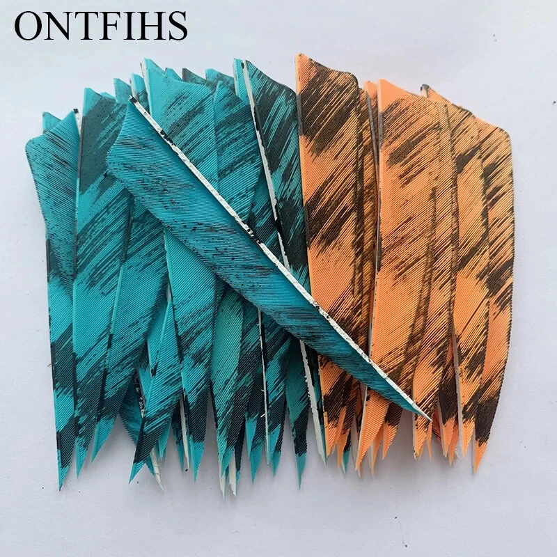 50 PIEZAS Tiro con Arco Flechado OR 4" Escudo Flecha Plumas Tinta Pintura Flechas OR LW Foto 4 de 4