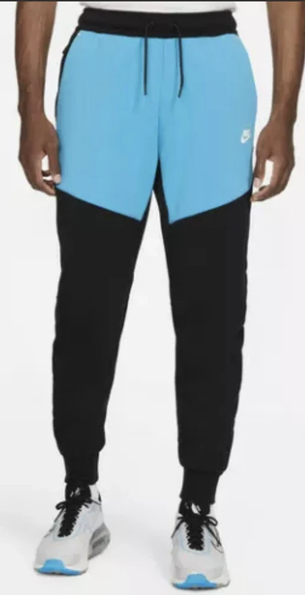 Nike tech fleece joggers blue and black sale