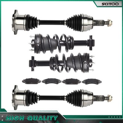 For Chevrolet Tahoe 5.3L 2011-2014 Front CV Axle + Brake Pads + Complete Struts
