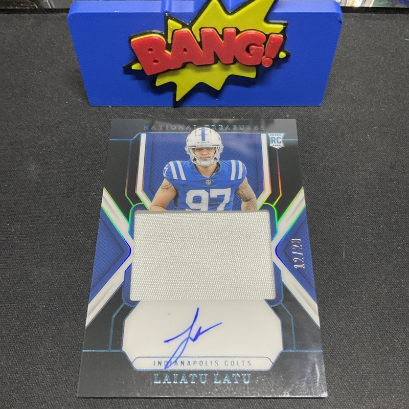 2024 National Treasures Jumbo Relic Autos IN. Colts Laiatu Latin /20 #186 (RPA)