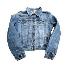 Old Navy Denim Jacket Girls XL 14 Blue Trucker Stretch Classic Button Front