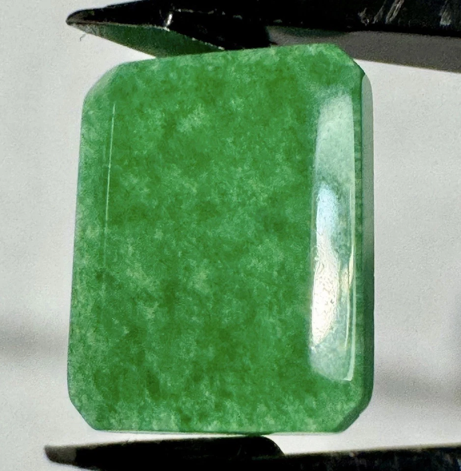 ANTIGUO STOCK 1.50ct AGUA BIRMANA IMPERIAL ESMERALDA VERDE JADEÍTA CORTE ESMERALDA Foto 4 de 4
