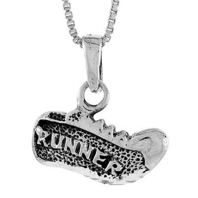 925 Sterlingsilber Laufschuh Charm Anhänger 5/8 (16mm) Zoll hoch