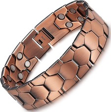 RainSo Copper Magnetic Mracelets for Men with Double-Row Strong Magnets 3800...