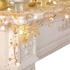 Collections Etc Indoor Christmas Decorations, Festive Lighted Berry Gold 