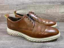 Ecco Mens ST 1 Hybrid Lite Shoes Brown Leather Sneakers Mens Size 46 US 12 12.5