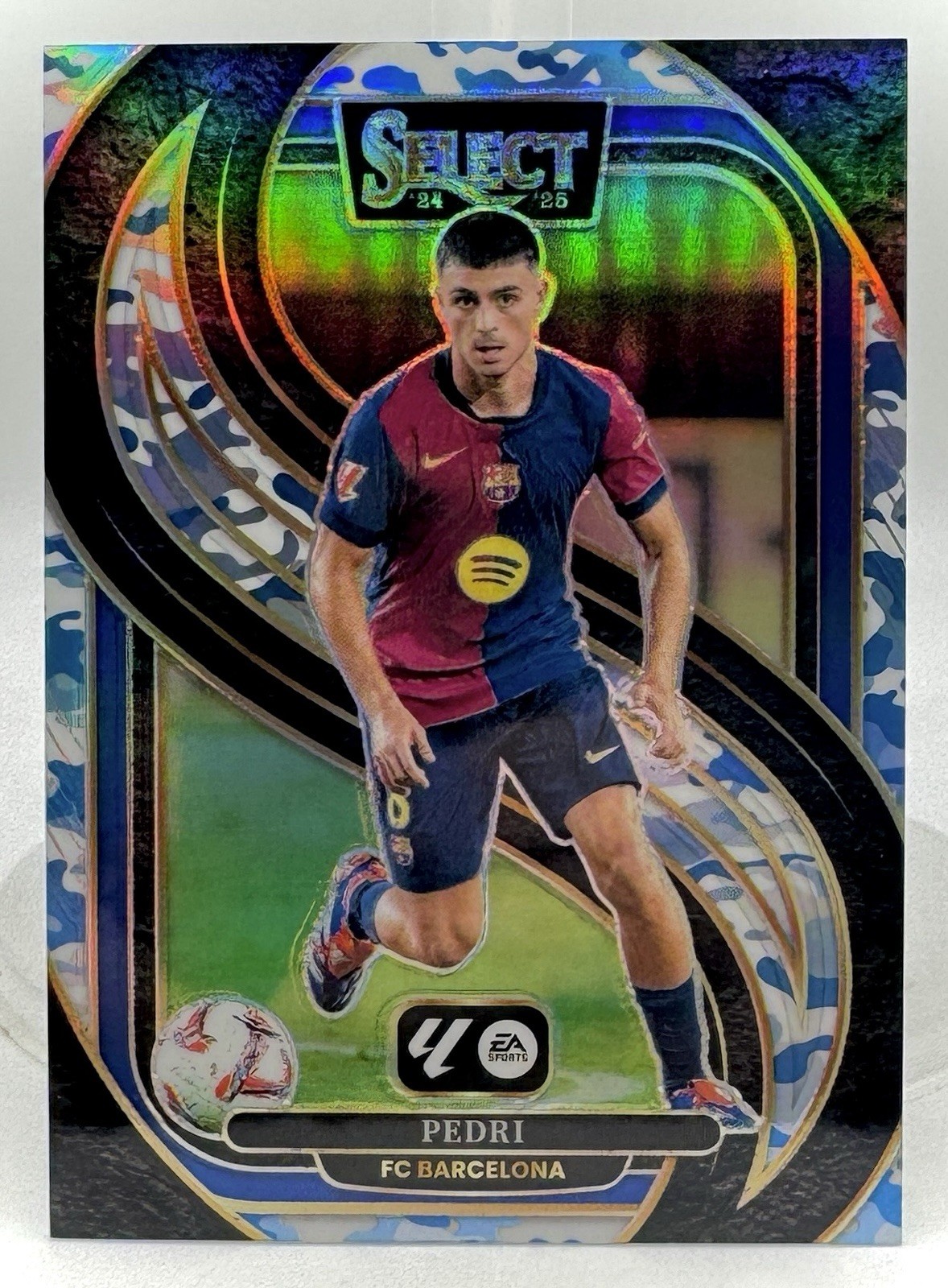 2024-25 Select La Liga #152 - Pedri Blue Camo /30, Spain, FIFA World Cup, NM+