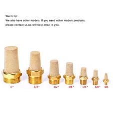 Pneumatic Muffler Filter Silencer 1/4" PT Thread Full Brass 15Pcs Set Brand New