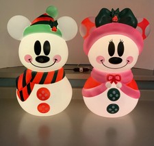 Disney Mickey Minnie Mouse Lighted Christmas Blow Mold 23" Nostalgia Golden Era