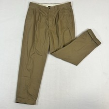 Vintage Polo Ralph Lauren Pleated Trousers Khaki 36x30 Classic Fit