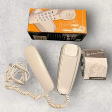GE Corded Slimline Telephone Easy Dial Buttons Wired Landline Home Wall Phone