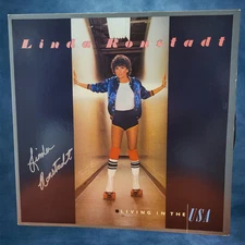 Linda Ronstadt - signed vinyl record - Living in USA